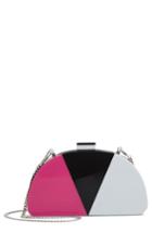 Leith Tricolor Half Moon Clutch - Black