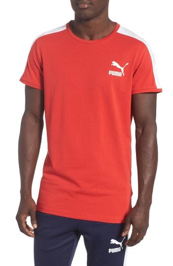 Men's Puma Slim Fit Classics T7 T-shirt - Red