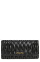 Women's Miu Miu Matelasse Leather Continental Wallet - Metallic