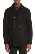 Men's Armani Collezioni Double Breasted Peacoat - Black
