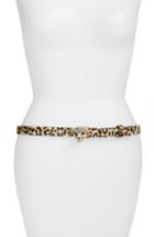 Women's Kate Spade New York Cheetah Print Skinny Genuine Calf Hair Belt - Haircalf Cheetah