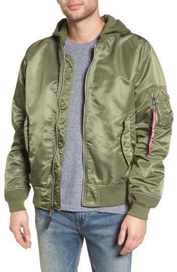 Men's Alpha Industries L-2b Natus Water Resistant Flight Jacket - Green