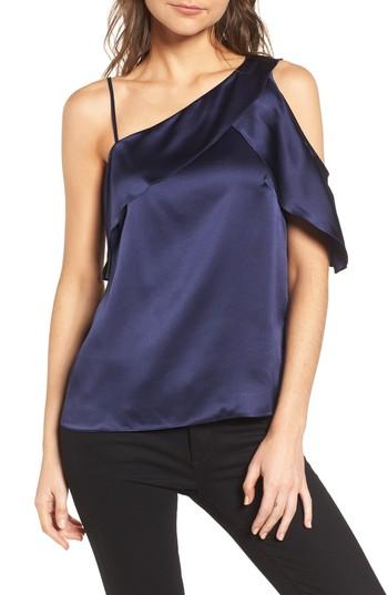 Women's Parker Connie Cold Shoulder Silk Top - Blue