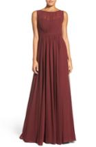 Women's Jenny Yoo Vivienne Pleated Chiffon Gown - Red