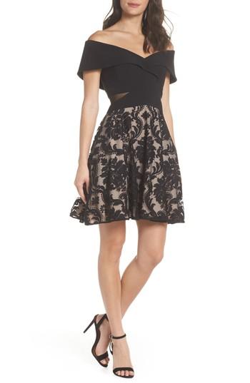 Women's Xscape Off The Shoulder Party Dress - Black