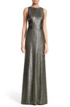 Women's Galvan Crisscross Lame Gown Us / 38 Fr - Green