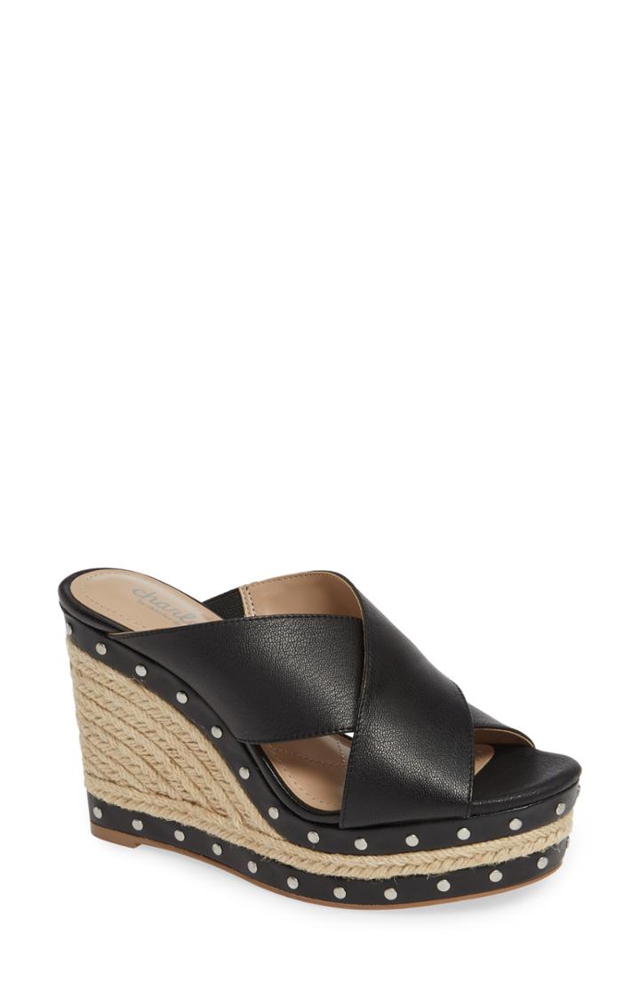 Women's Charles By Charles David Leilani Espadrille Slide Sandal .5 M - Black