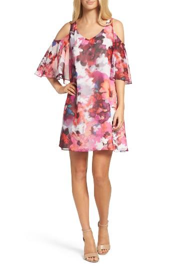 Women's Maggy London Cold Shoulder Shift Dress - Pink