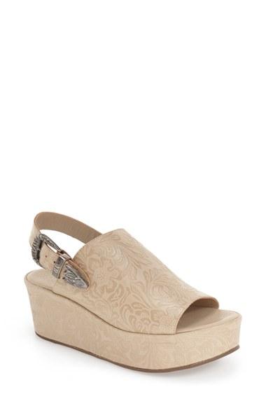Women's Matisse Embossed Slingback Platform Sandal M - Beige