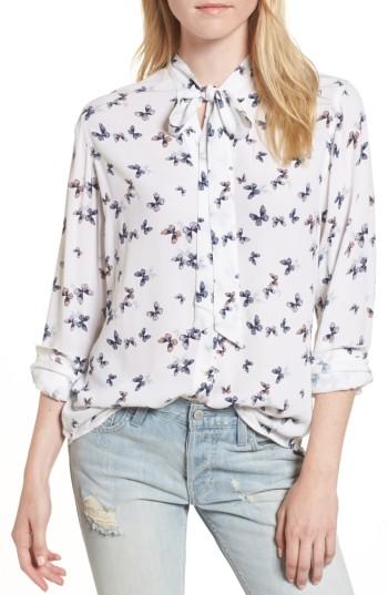 Women's Rails Colette Print Silk Blouse - Ivory