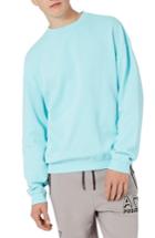 Men's Topman Oversized Crewneck Sweatshirt - Blue/green