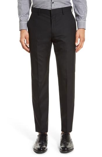 Men's J.crew Ludlow Flat Front Solid Wool Trousers X 30 - Black