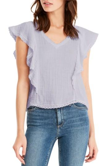 Women's Michael Stars Flounce Sleeve Top - Purple