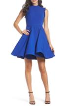 Women's Mac Duggal Embellished Ruffle Fit & Flare Dress - Blue
