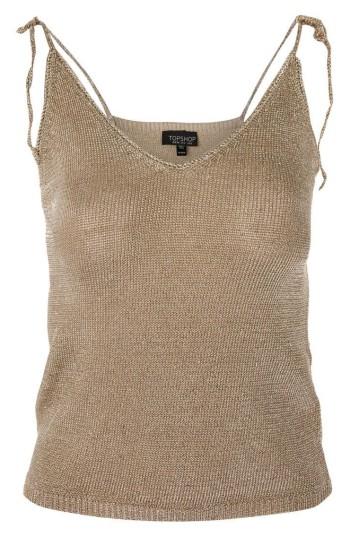 Women's Topshop Metallic Tie Knit Camisole