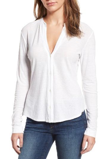 Women's James Perse Cotton & Linen Button Front Tee