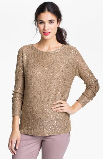 Dknyc Sequin Sweater Gold X-large