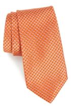 Men's Calibrate Lisgar Grid Silk Tie, Size - Orange