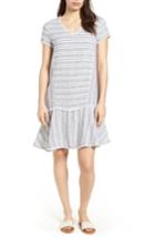 Women's Caslon Linen Blend Stripe Dress - Ivory