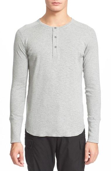 Men's Wings + Horns 'base' Long Sleeve Henley - Black