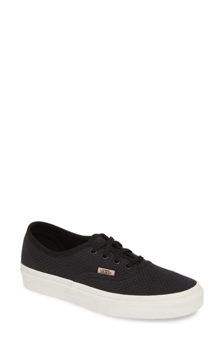 Women's Vans Authentic Woven Check Sneaker .5 M - Black