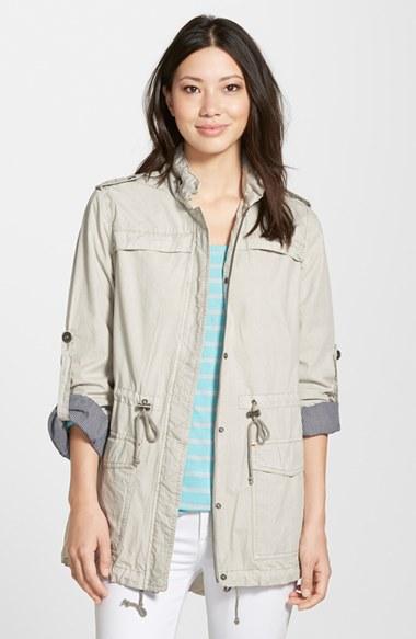 Women's Levi's Lightweight Cotton Hooded Utility Jacket - White