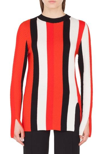 Women's Akris Punto Stripe Knit Pullover - Red