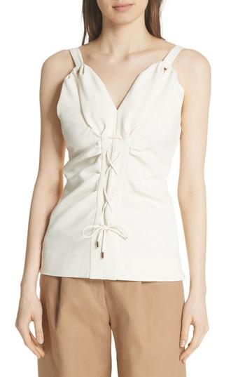 Women's Carven Lace-up Tank Us / 38 Fr - White