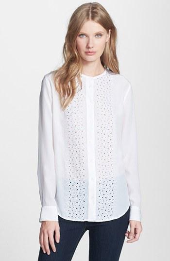 Equipment 'julian' Embroidered Top Bright White
