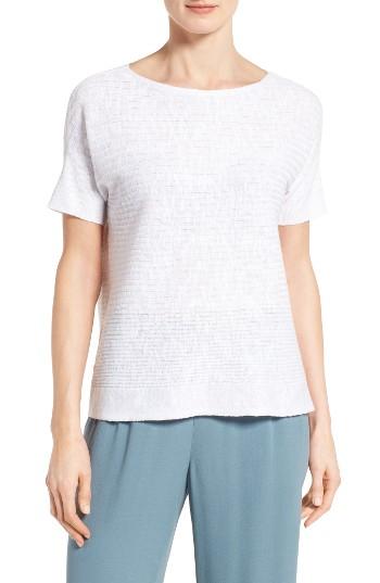 Women's Eileen Fisher Organic Linen & Cotton Boxy Sweater - White