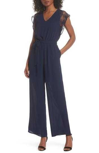 Women's 19 Cooper Lace Sleeve Jumpsuit - Blue