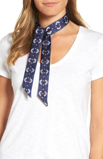 Women's Echo Mini Foulard Silk Scarf, Size - Blue