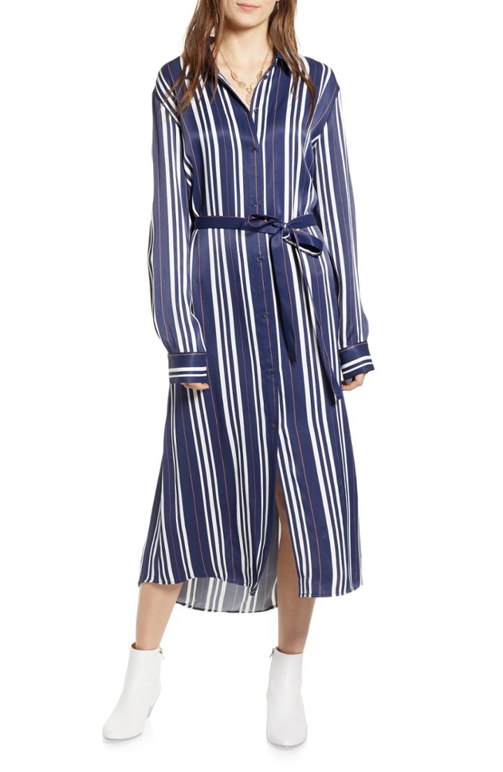 Women's Treasure & Bond Midi Shirtdress - Blue