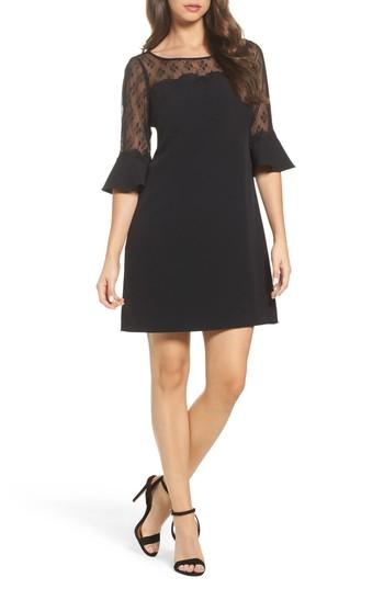 Women's Adrianna Papell Lace & Crepe Sheath Dress - Black