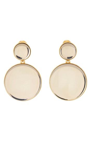Women's Oscar De La Renta Bold Resin Mirror Drop Clip-on Earrings