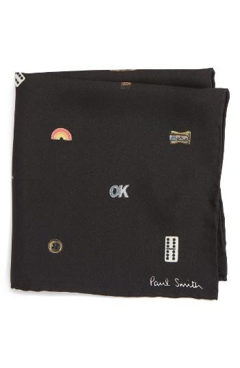 Men's Paul Smith Cuff Link Print Pocket Square