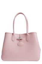 Longchamp Roseau Leather Shoulder Tote - Pink