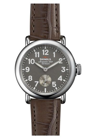 Women's Shinola 'the Runwell' Leather Strap Watch, 36mm