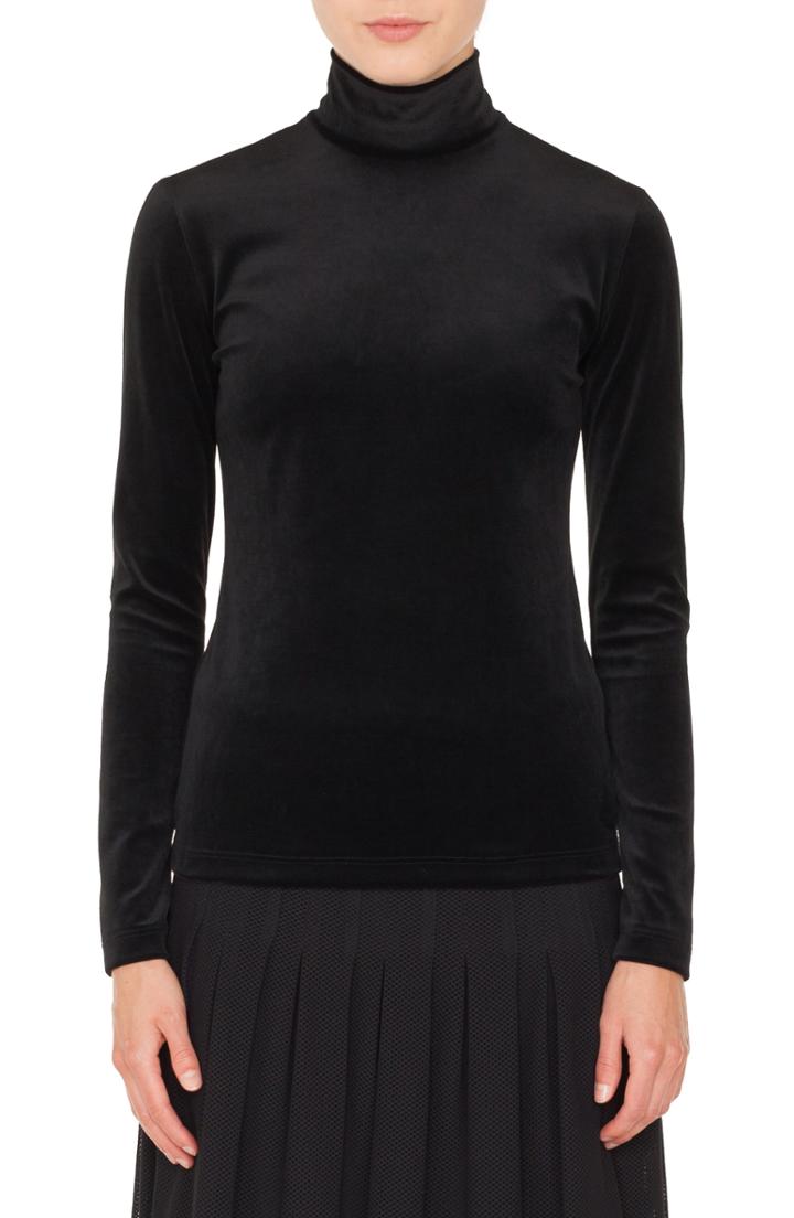 Women's Akris Punto Scuba Velvet Turtleneck Top
