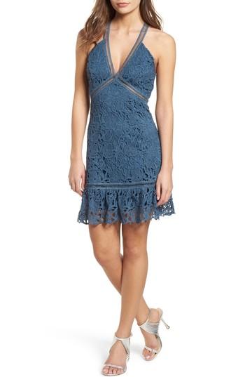 Women's Astr The Label Ruffle Hem Lace Dress - Blue/green