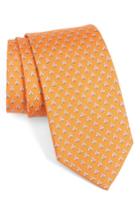 Men's Salvatore Ferragamo Bee Print Silk Tie, Size - Red