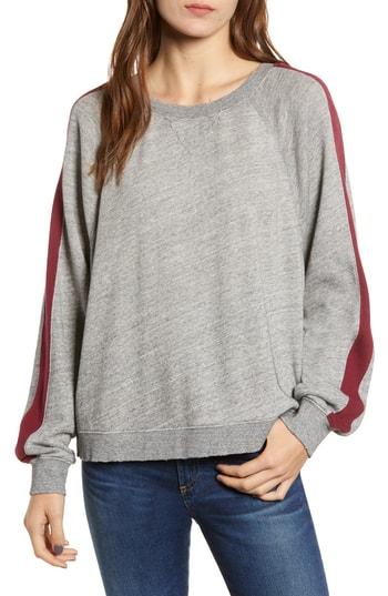 Women's Splendid Varsity Stripe Sweatshirt - Grey