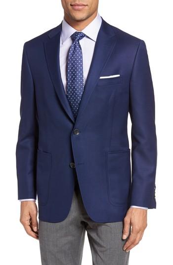 Men's Hickey Freeman Beacon Global Guardian Classic Fit Wool Blazer L - Blue