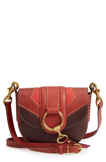 Frye Small Ilana Colorblock Leather Saddle Bag - Pink