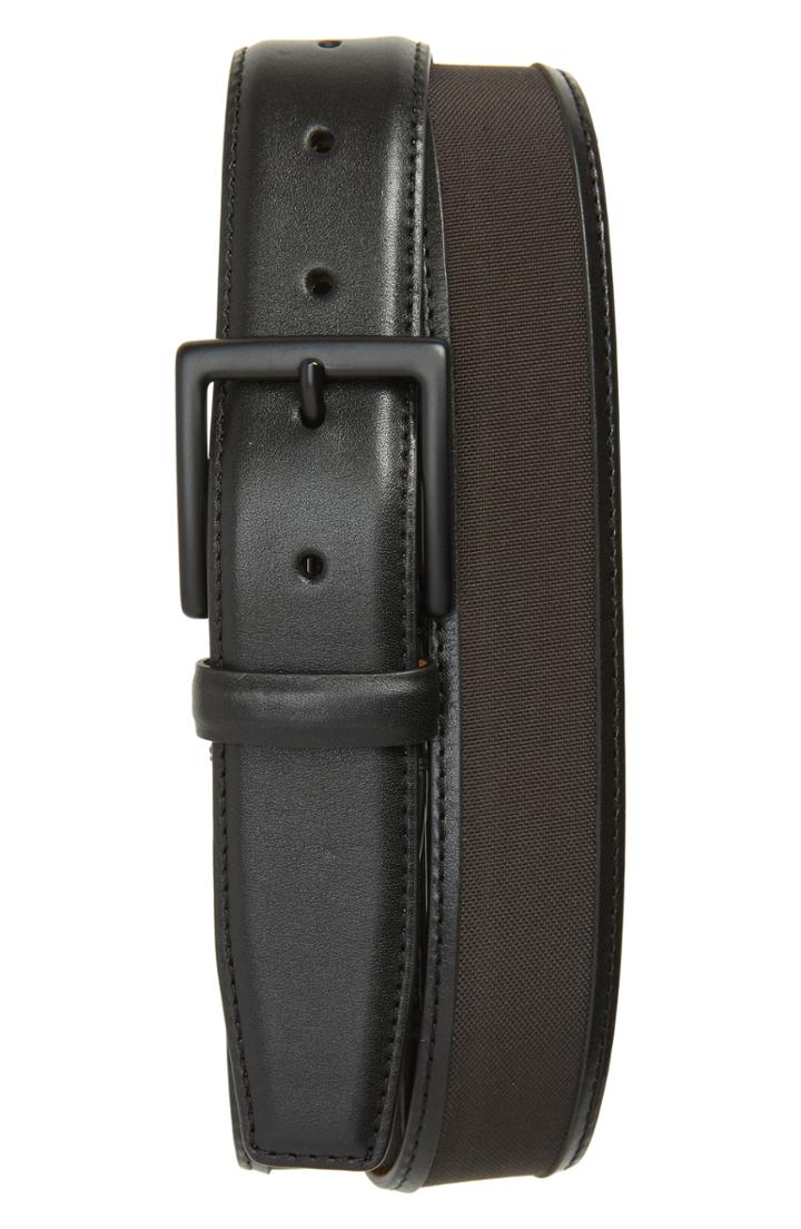 Men's Cole Haan Nylon Inlay Leather Belt - Black