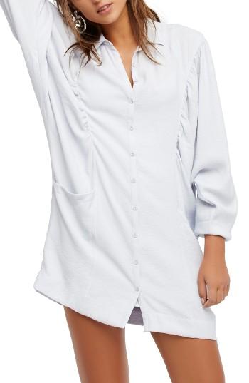 Women's Free People Fade Away Shirtdress - Grey
