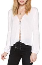 Women's Amuse Society Spencer Lace-up Top - White