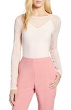 Women's Halogen Sheer Mesh Dot Top - Pink
