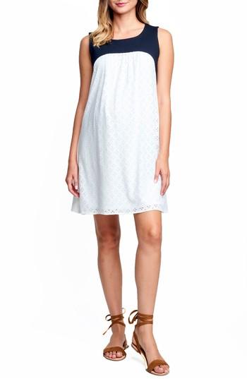 Women's Maternal America Babydoll Maternity Dress - White