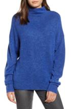 Women's Leith Cozy Mock Neck Sweater, Size - Blue